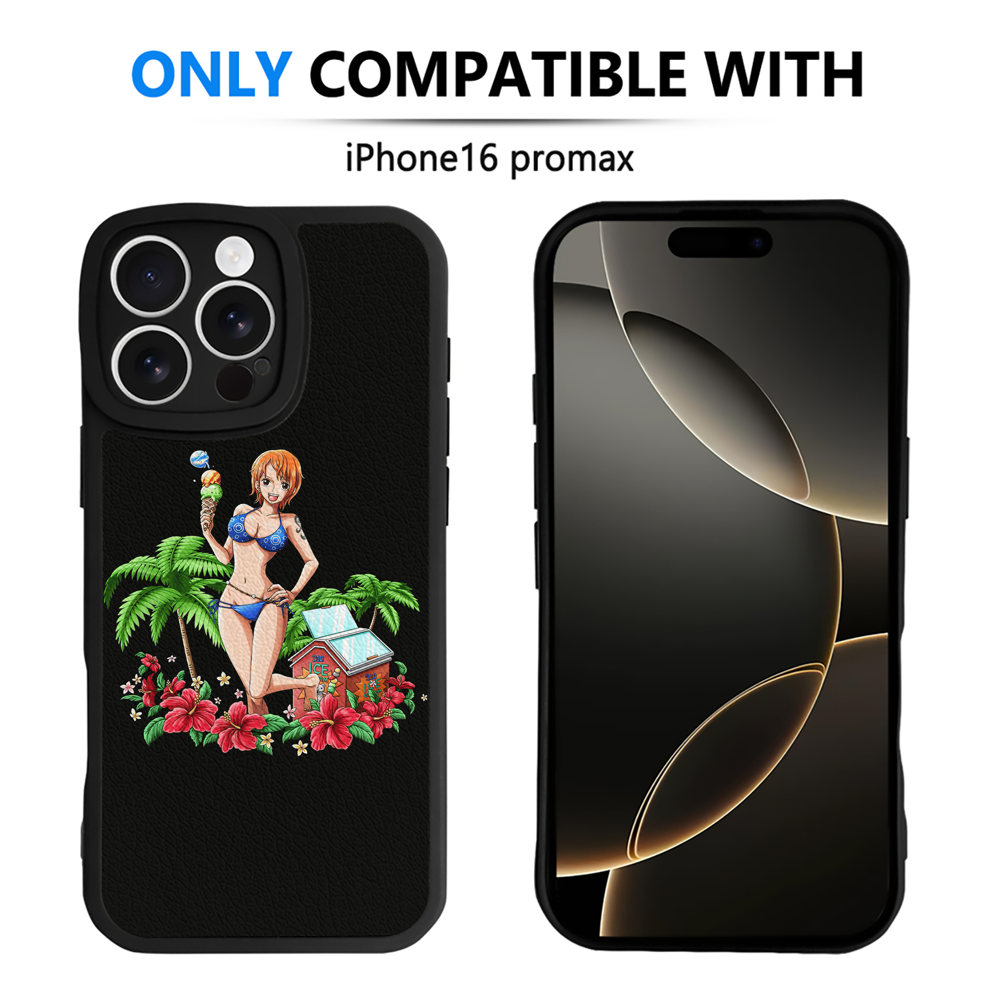 （画像用） ワンピース ナミ ONE PIECE Nami 【iPhone 16シリーズ対応】シリコンスマホケース（レザー調） 材質：シリコン